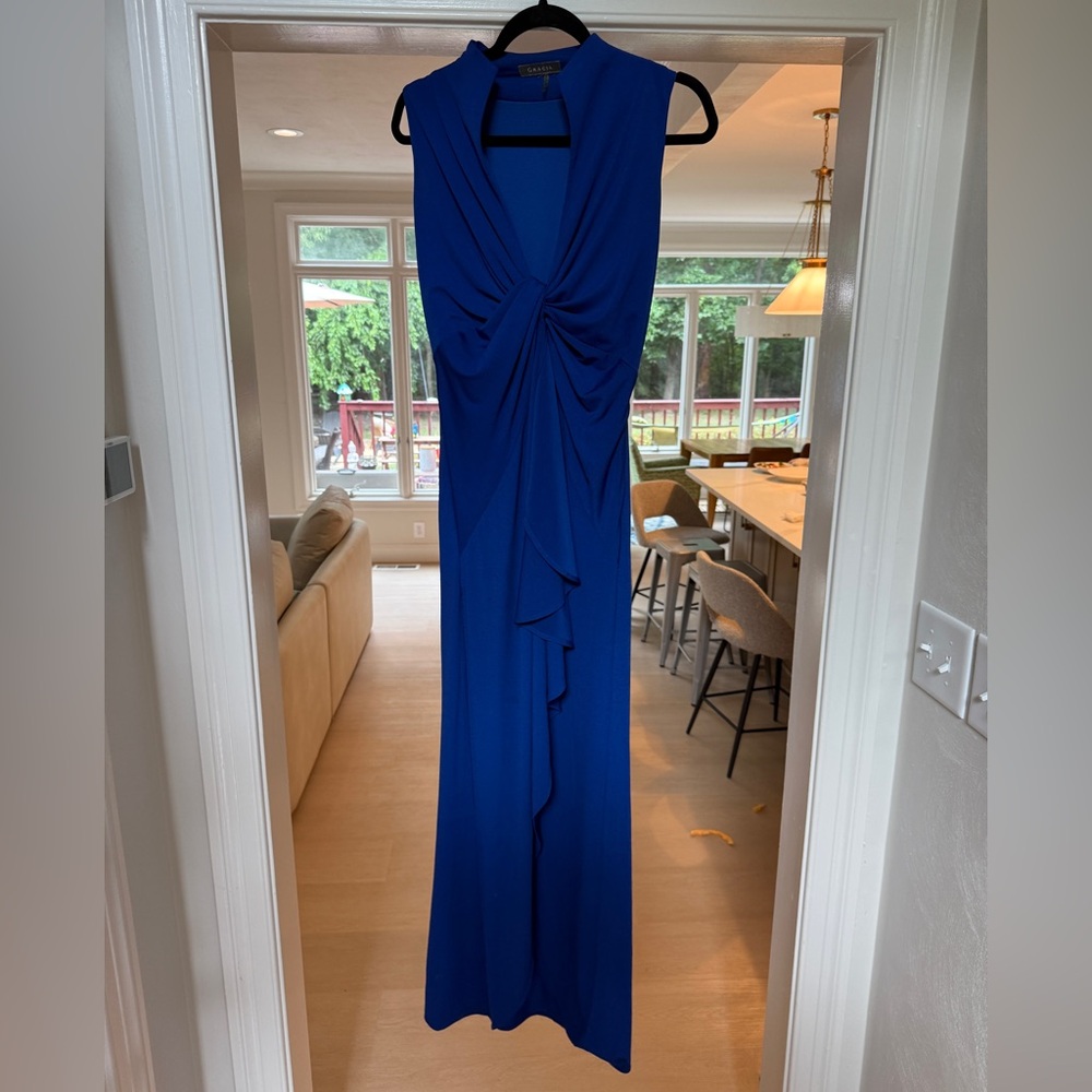 Gracia Royal Blue Gathered Maxi Dress
